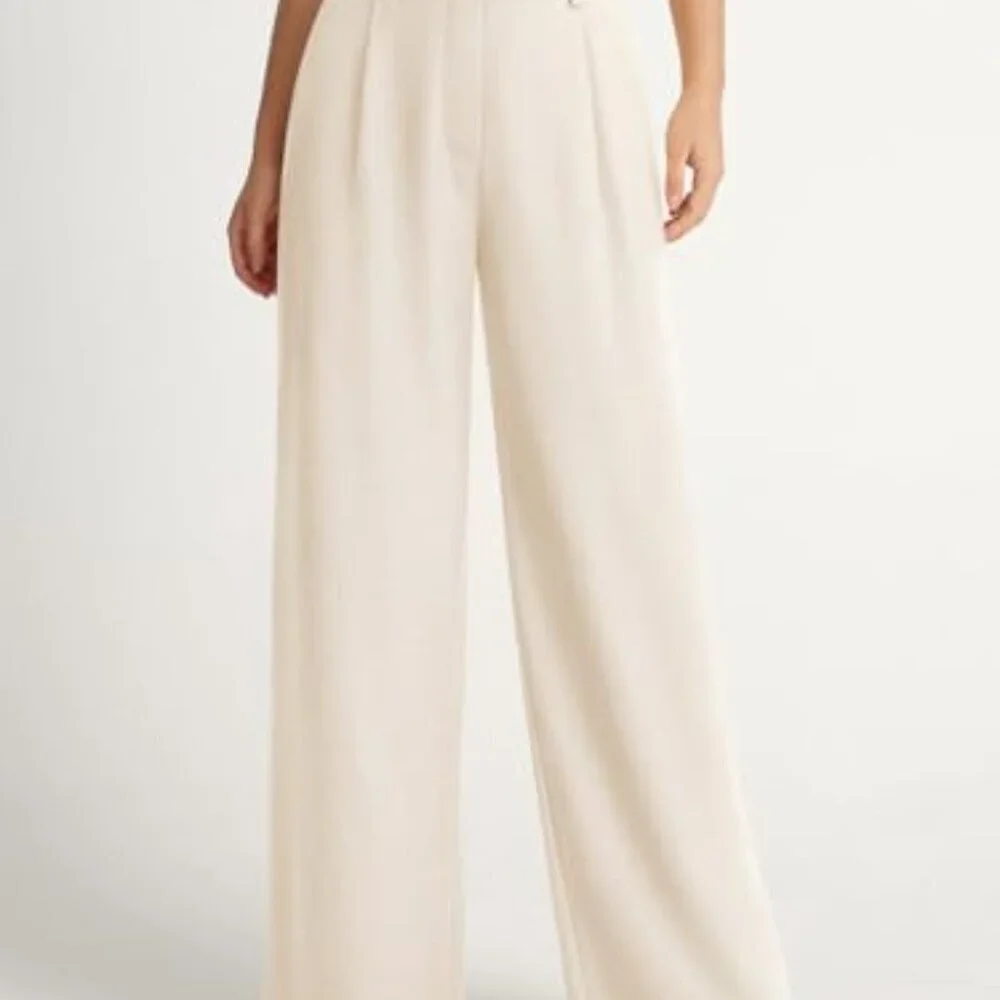Wide Leg Work Pants High Waisted Paper Bag Waist Business Casual Trousers